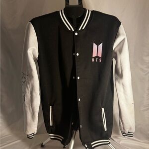 BTS Black and White Varsity Jacket